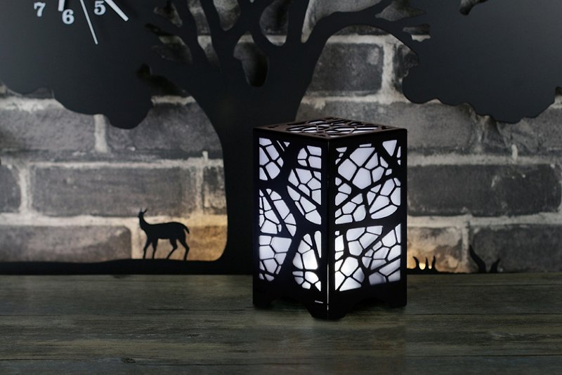[OPUS Dongqi Metalworking] Cultural and Creative USB Night Light-Veins of Light (Black)-White, Yellow, Colorful Light Optional - Lighting - Other Metals Black