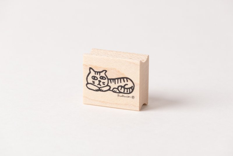 [Goro Goro] Loose cat*Rubber stamp*26mmx30mm *R664 - Stamps & Stamp Pads - Wood 