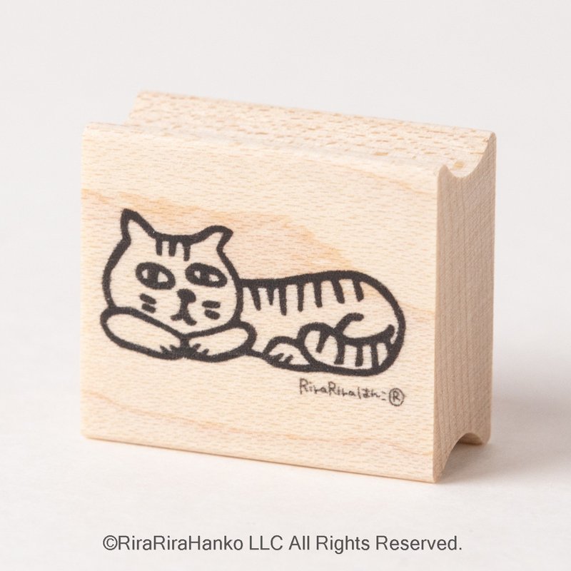 【ごろごろゴロー】ゆるねこ*ラバースタンプ*26mmx30mm *R664 - 印章/印台 - 木頭 