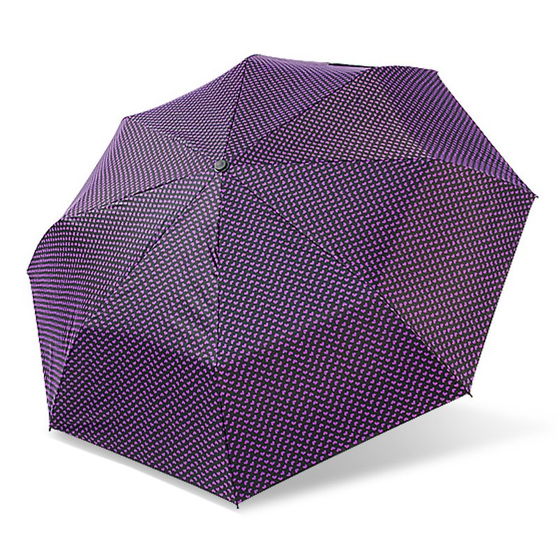 【雙龍牌】降溫涼感小無敵三折傘雨傘陽傘-紫色愛心 - 雨傘/雨衣 - 防水材質 紫色