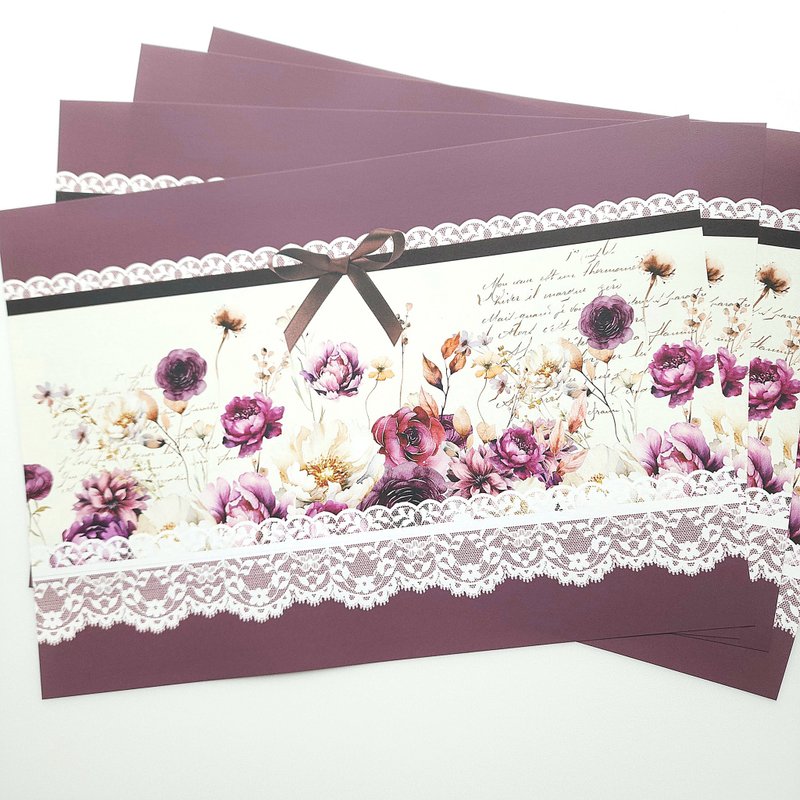 Burgundy Lace Design Paper - อื่นๆ - กระดาษ สีม่วง