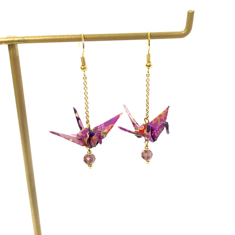 [SGS Inspection Passed] Japanese Origami Series Earrings - Paper Crane Style (Limited Color) - Earrings & Clip-ons - Paper Multicolor