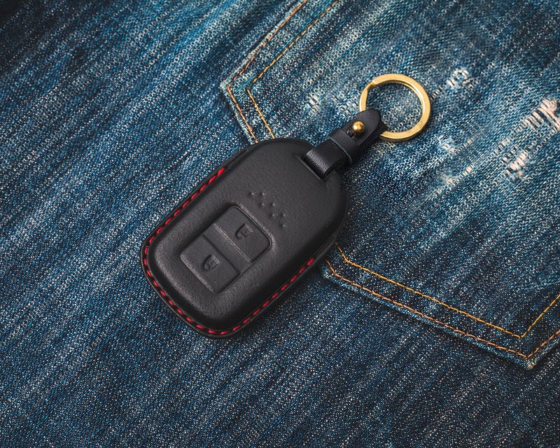 Honda HONDA CRV CRV5 HRV Fit car key bag key leather case - Keychains - Genuine Leather Black