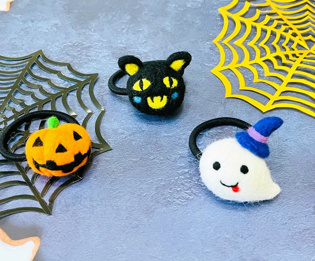 ハロウィン ウール フェルト ヘアゴム - 3 つのスタイルをご用意