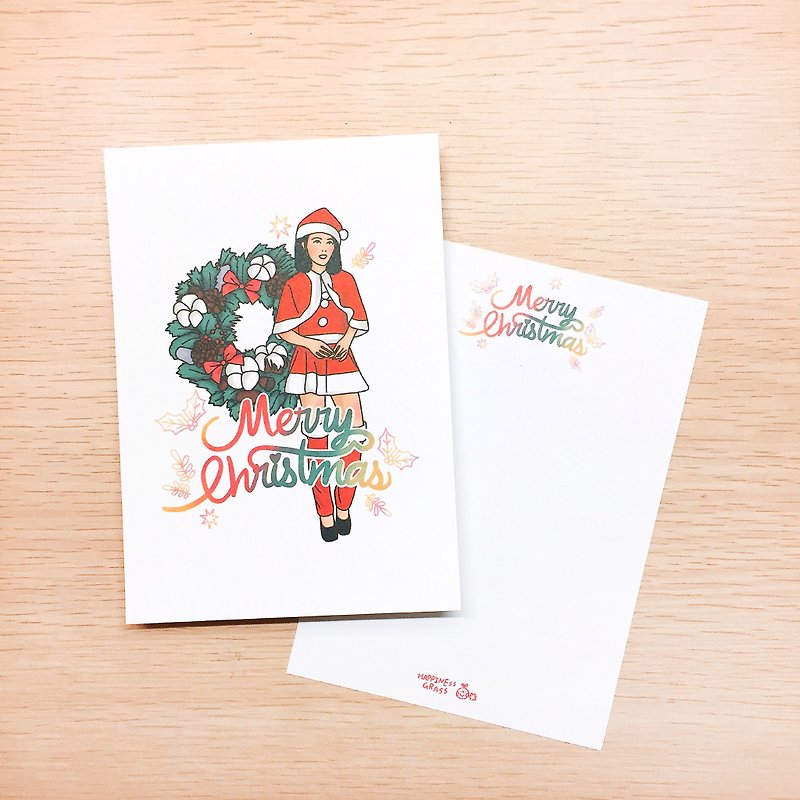 Christmas girl / postcard - การ์ด/โปสการ์ด - กระดาษ หลากหลายสี