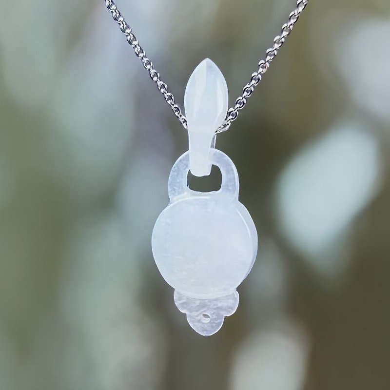 【May Nothing Happen】Ice Jadeite Nothing Happens Round Necklace | Natural Burmese Jade Grade A Jadeite | Gift - Necklaces - Jade Transparent