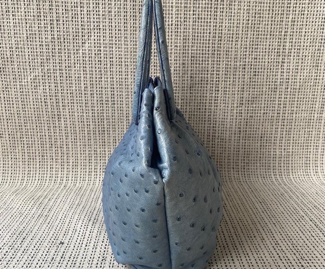 Vintage Grey Ostrich Purse