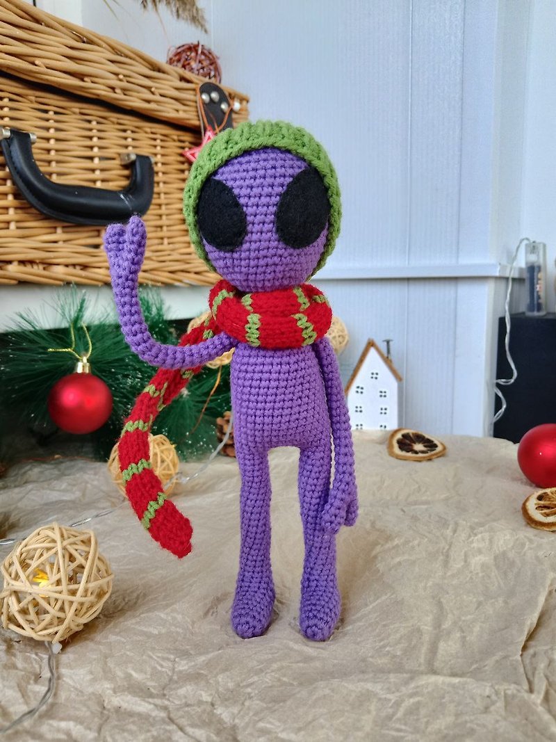 Purple alien doll, Alien Shaped Plush Toy, Soft Cartoon Stuffed Doll For Kids - ตุ๊กตา - ผ้าฝ้าย/ผ้าลินิน สีม่วง