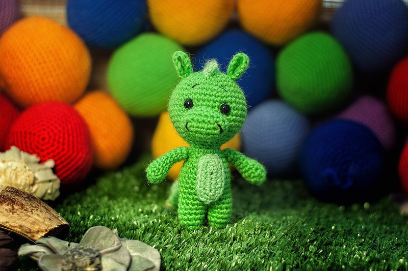 Baby dragon, Fire dragon, Crochet dragon, Crochet dragon Stuffed toy, dragon toy - Kids' Toys - Wool 