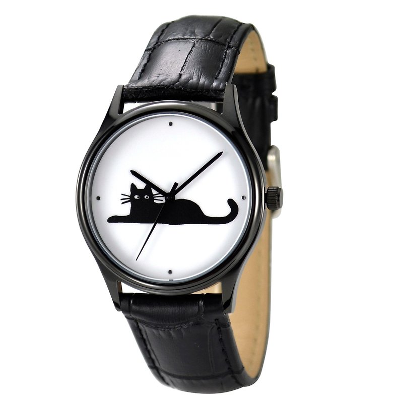 Black Cat Watch Unisex Free Shipping Worldwide - นาฬิกาผู้หญิง - โลหะ สีดำ