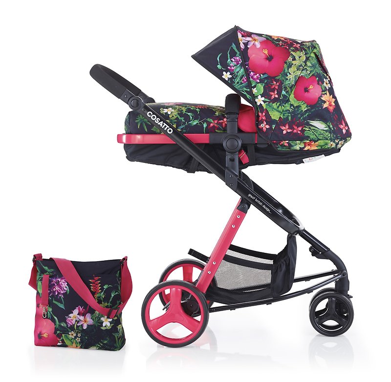 Cosatto Woop Travel System (2 in 1 Pram & Pushchair) – Tropico - Strollers - Other Metals Red