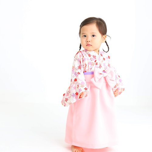 Sakura Studio Japan Hakama Dress 日本褲和服 - 櫻花 - Light Pink (女童/嬰兒/兒童)