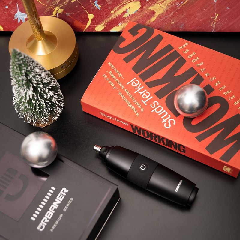 [The Quietest Nose Hair Knife] Auburn Super Powerful Waterproof Nose Hair Knife as a Christmas Gift for Xiaoka’s Boyfriend - ผลิตภัณฑ์ทำความสะอาดหน้า - วัสดุกันนำ้ สีดำ