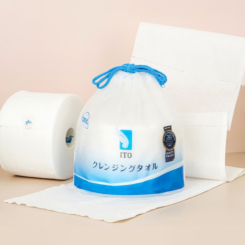 【ITO Japan】Roll face towel x1 pack (80 pumps/pack) - Facial Cleansers & Makeup Removers - Cotton & Hemp White