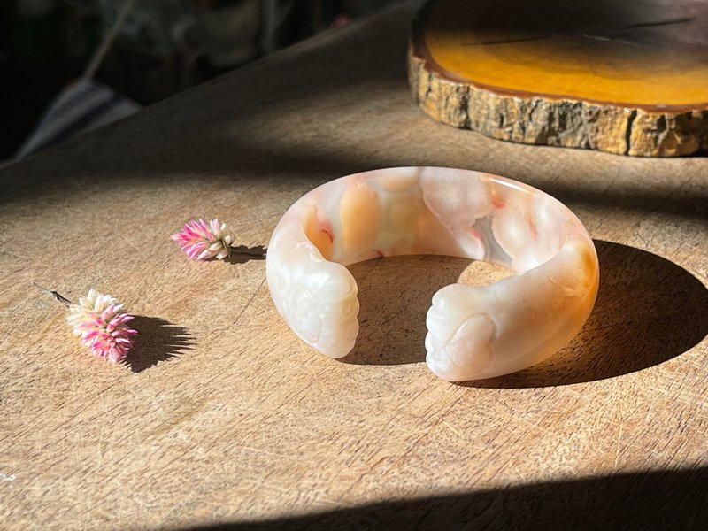 Pink Ball Flower-Customized Cat Claw Bracelet - Bracelets - Semi-Precious Stones Pink
