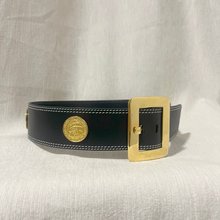 CELINE ヴィンテージ ベルト 馬車ゴールドバックル ブラック