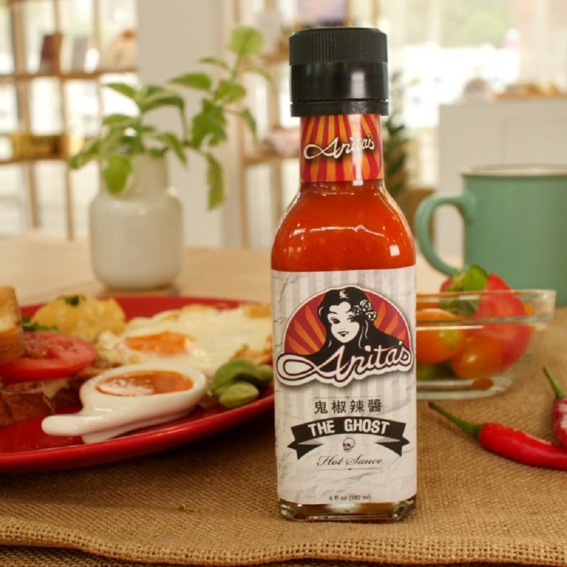 Anita's Ghost Pepper Chili Sauce Vegan 180ml - เครื่องปรุงรส - แก้ว สีแดง