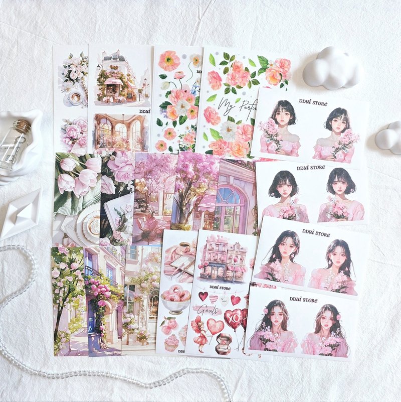 DDui store) Lovely pink package stickers pack - 貼紙 - 其他材質 