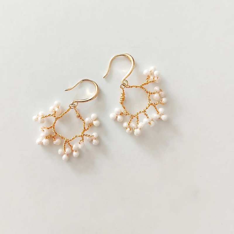 Flower Earring - Earrings & Clip-ons - Other Materials Gold