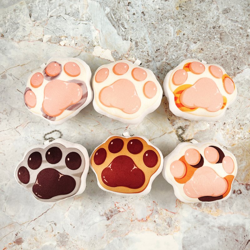 Cat paw shaped small pillow pendant - Keychains - Other Materials 