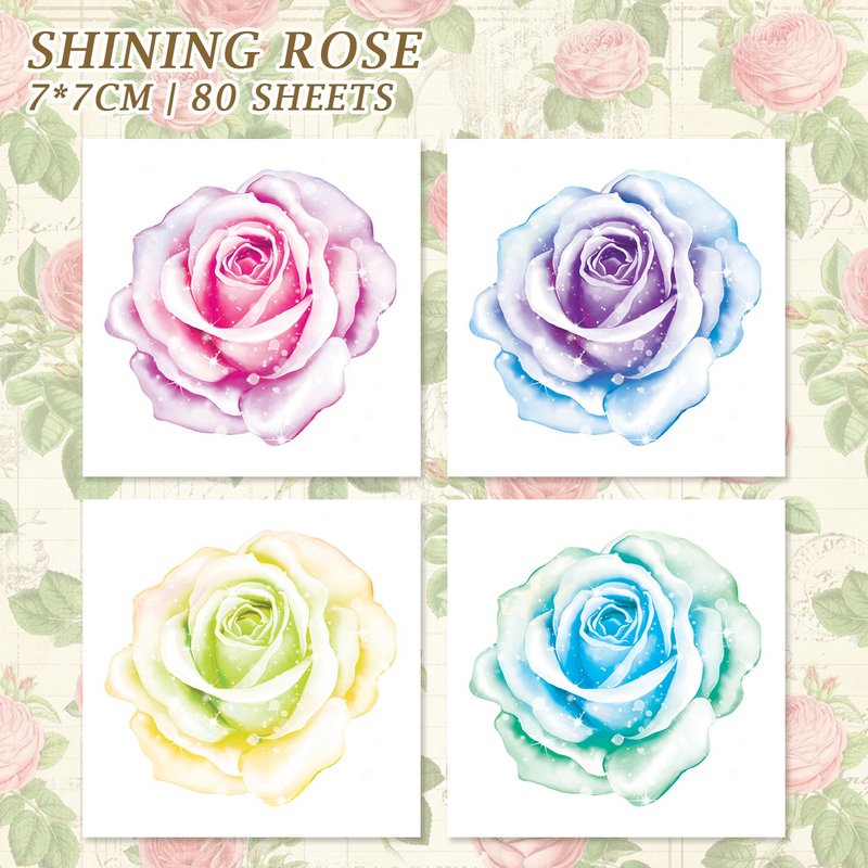 Shining Rose 4 types mix (honne market) - Stickers - Paper Multicolor