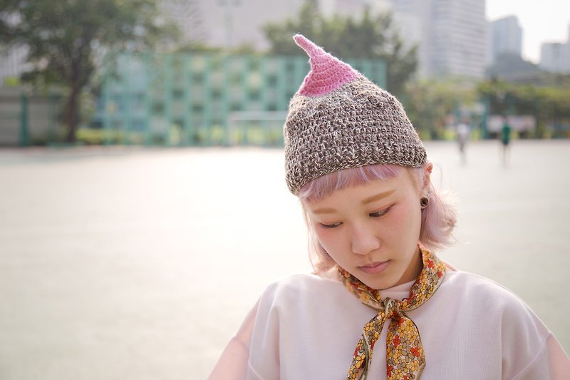 choco_nipple crochet hat. limited edition - หมวก - ขนแกะ สีนำ้ตาล