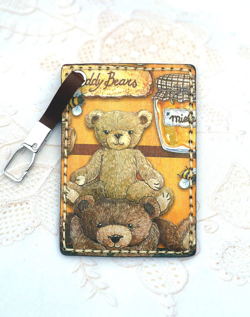 Teddy Bear Easy Card Holder/Ticket Holder/Card Holder - ID & Badge Holders - Genuine Leather 