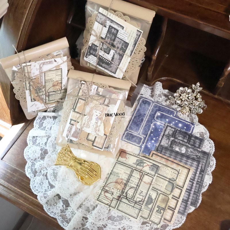Vintage. May Label Pockets - 貼紙 - 紙 多色