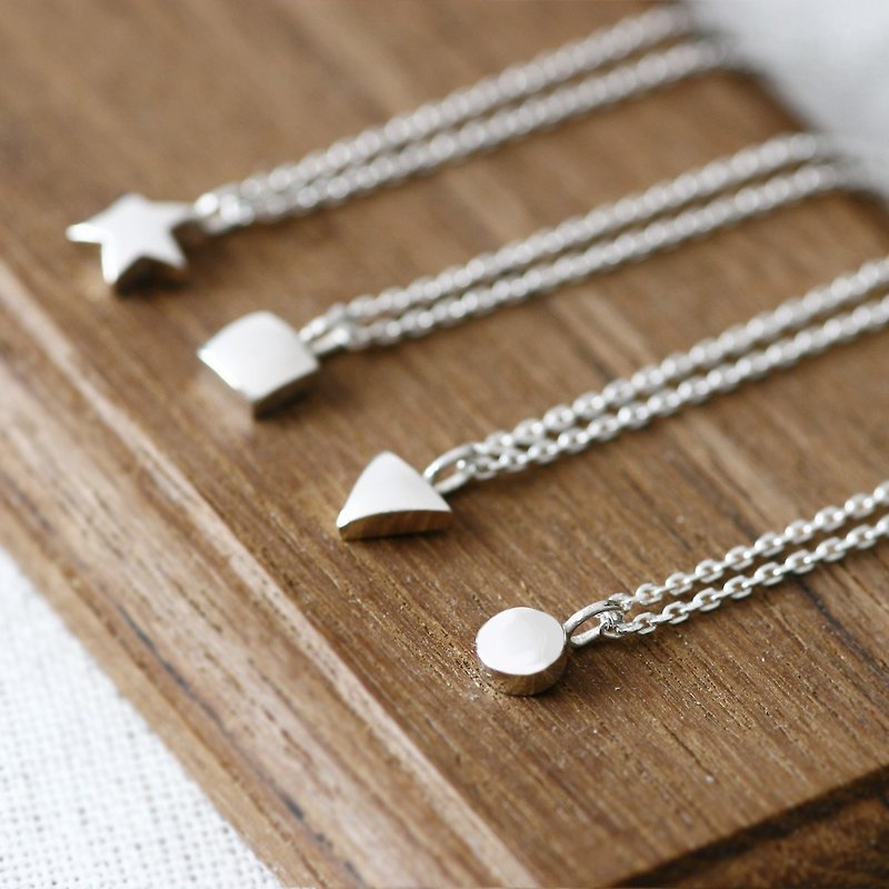 mini shape necklace Silver 925 - สร้อยคอ - โลหะ สีเทา