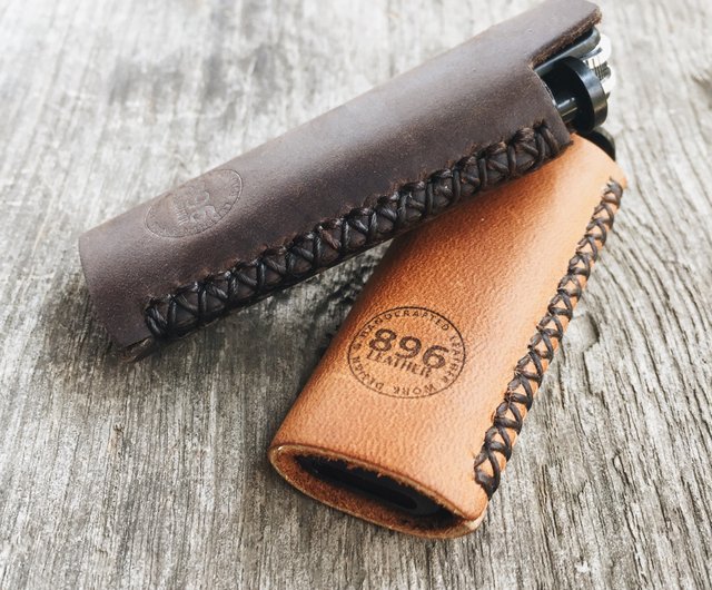 Premium Brown Leather Lighter Case