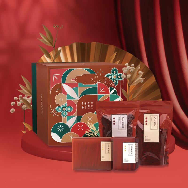 (Pre-order) Shequan Shemei Spring Festival Gift Box | New Translation Fucha Happy New Year Gift – Smooth and Safe Classic Style - ชา - อาหารสด สีแดง