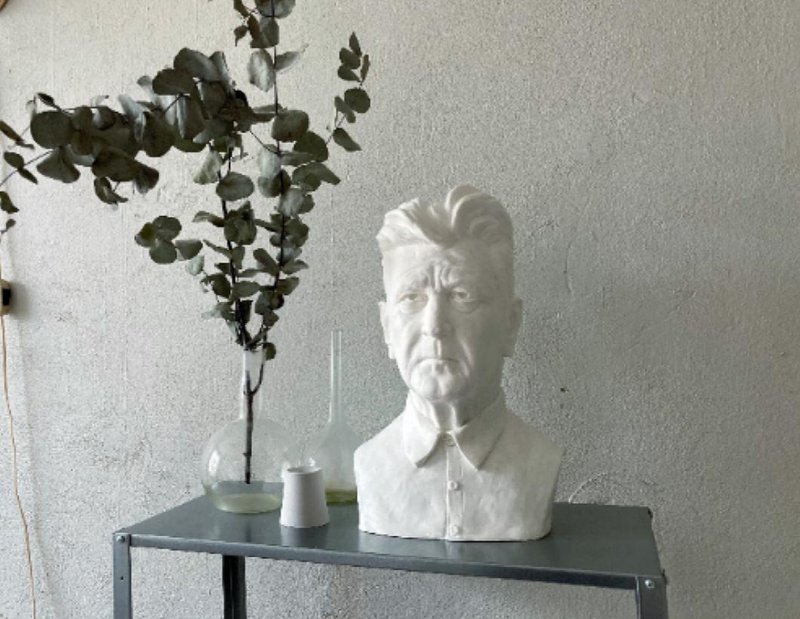 David Lynch life size sculpture Home decor gift Large Sculpture Home decoration - ของวางตกแต่ง - พลาสติก ขาว