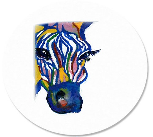 ❤️fb: 瑪朵的藝想世界工作室 手繪創作彩虹斑馬陶瓷吸水杯墊