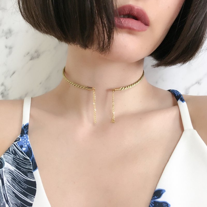 Gold Rope Wire Choker SV025G - Chokers - Other Metals Gold