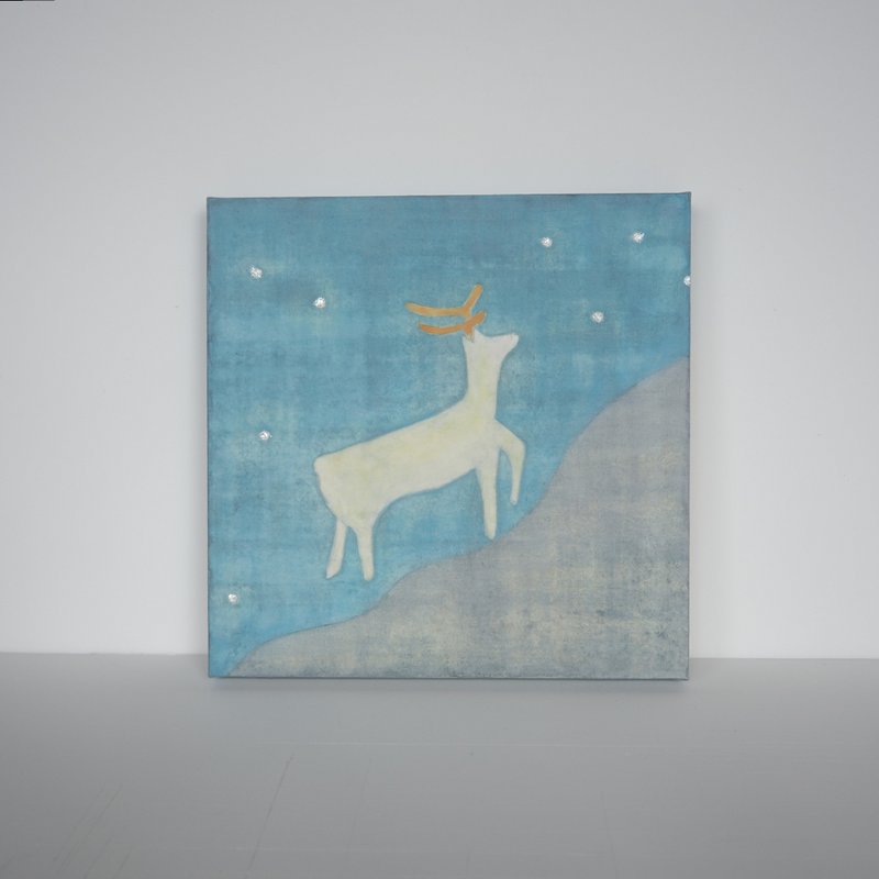 日本画【気配】　日本画材を使った絵画 - 海報/掛畫/掛布 - 紙 藍色