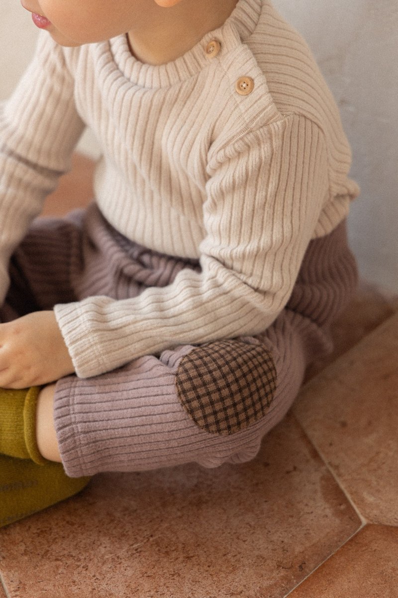 Cloud Lounge Wear_Leggings_LightBrown - 男/女童長褲/短褲 - 棉．麻 卡其色