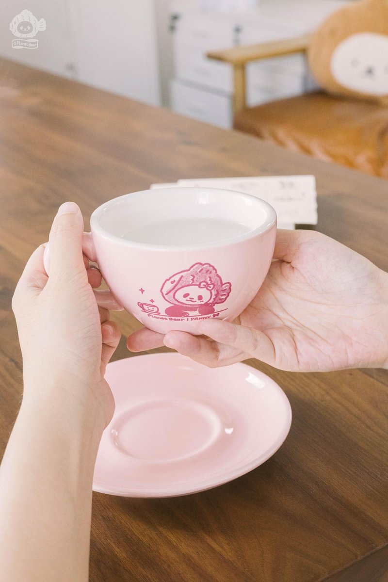白熊百貨 Planetbear | Panny陶瓷杯碟套組 - 咖啡杯/馬克杯 - 其他材質 粉紅色
