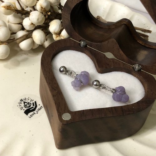 専用 A13 透明感グレープアゲートピアス グレープアゲート パープル ピアス 【999】 ピアス（スタッド