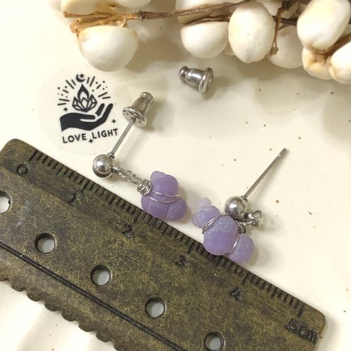 専用 A13 透明感グレープアゲートピアス 新作 グレープアゲート【Petit Grape/Pierce】 - YUKI FUJISAWA