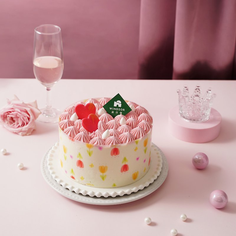 【Windsor Castle】Colorful tulip 6-8 inch chocolate cake - Cake & Desserts - Fresh Ingredients Pink