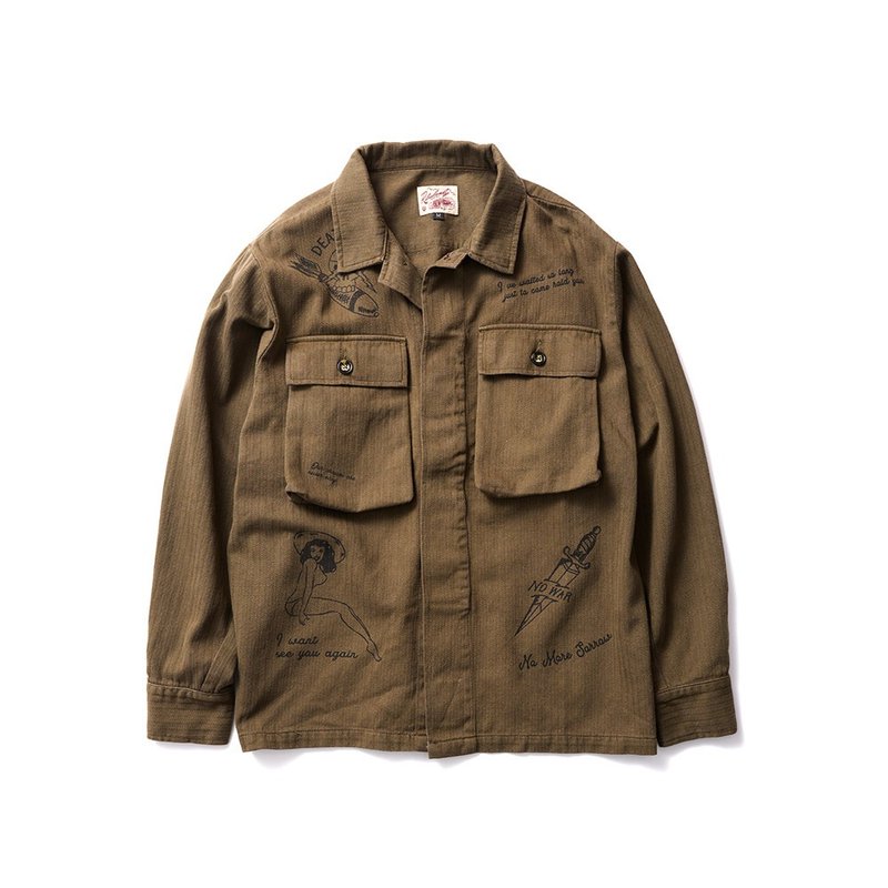 M43 WWII Shirts - 橄欖 Olive - 男襯衫/休閒襯衫 - 棉．麻 