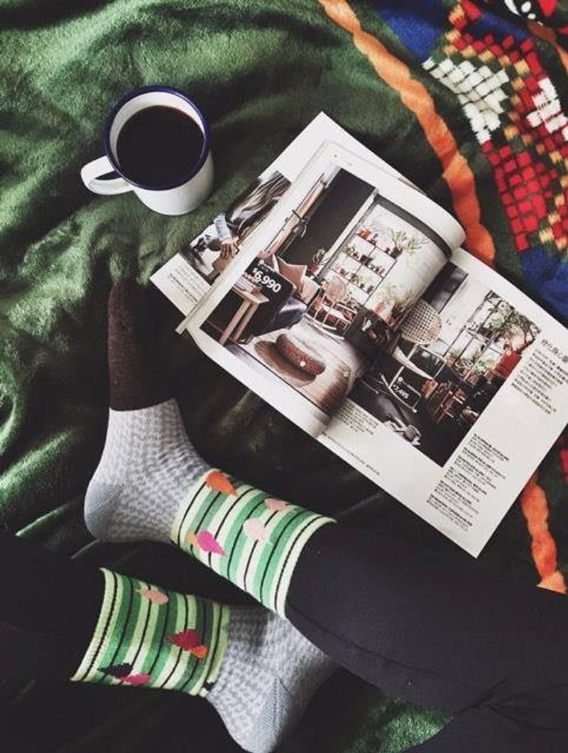 GillianSun Socks Collection 【HOT 熱銷款】011GN - 襪子 - 棉．麻 綠色