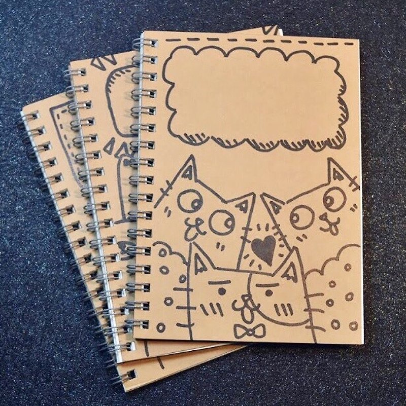 13 hand-painted pattern notebook - สมุดบันทึก/สมุดปฏิทิน - กระดาษ สีนำ้ตาล