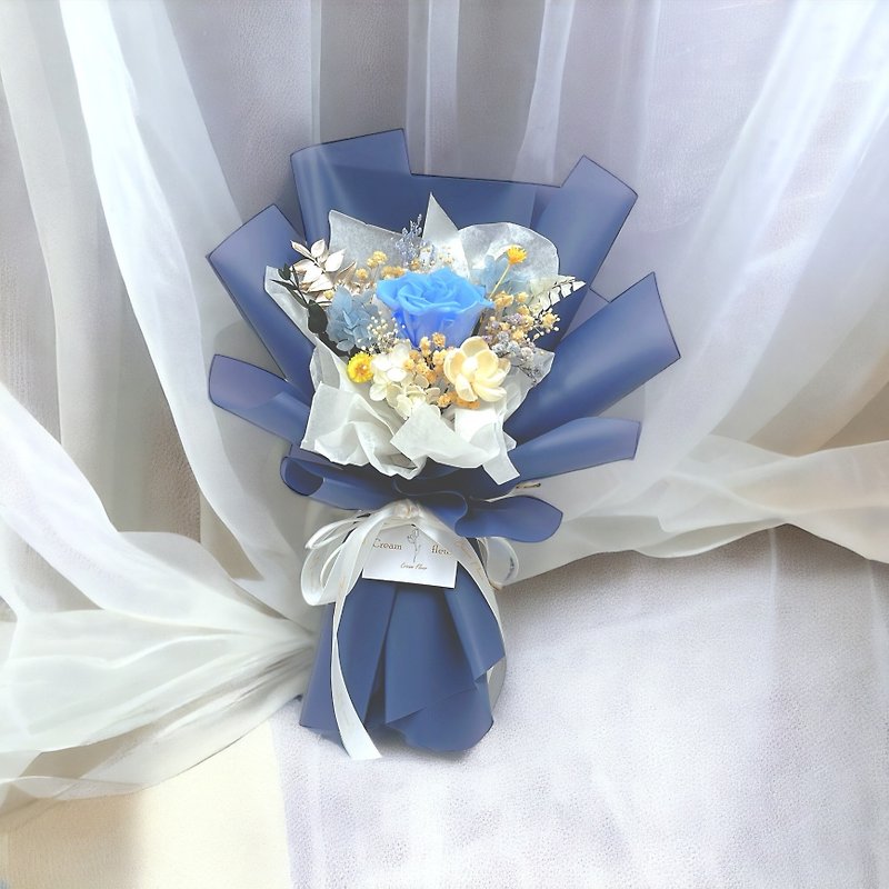 Platinum Blue Bouquet Valentine's Day Preserved Flowers Dried Flowers Rich Flowers Mother's Day Graduation Day - Dried Flowers & Bouquets - Plants & Flowers 