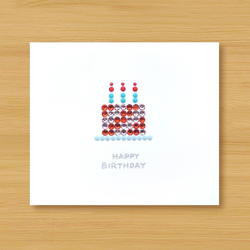 Hand-studded card _ magic cake _A ... birthday card - การ์ด/โปสการ์ด - กระดาษ ขาว