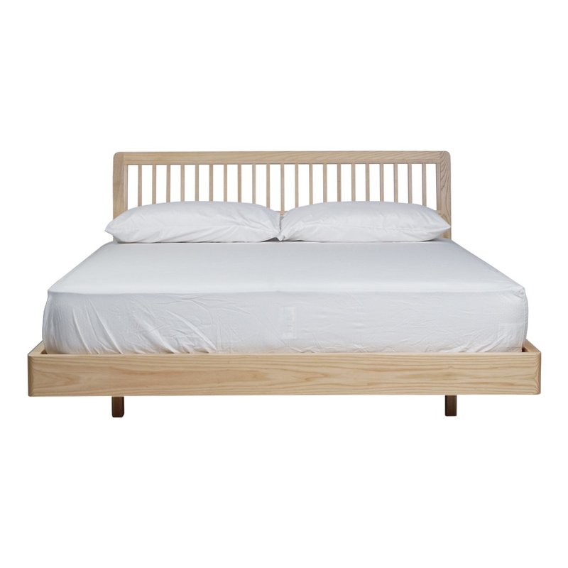 Piano key double solid wood bed frame 5*6.2 feet [Gebengen series] WRBS025R - เฟอร์นิเจอร์อื่น ๆ - ไม้ 