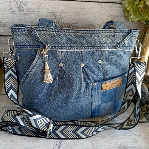 Denim designer bag best sale