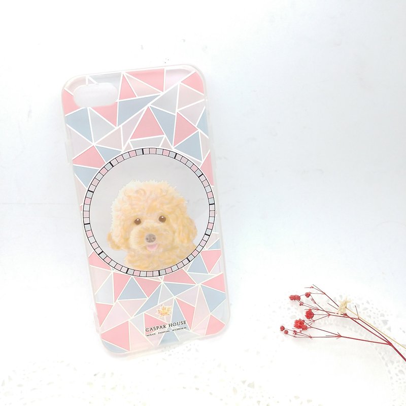 Mosaic Animal phone case - Poodle - Phone Cases - Plastic Multicolor