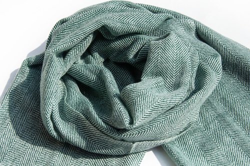 omhandmade 喀什米爾Cashmere 針織圍巾 純羊毛圍巾 手織圍巾 編織圍巾-草原