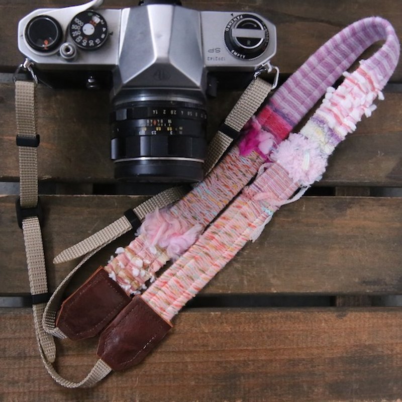 ヤーンのカメラストラップ#26 - 菲林/即影即有相機 - 其他材質 粉紅色